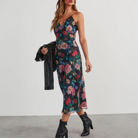 Vici Dolls Don't Go Yet Slip Floral Dress - Picture 2 of 3